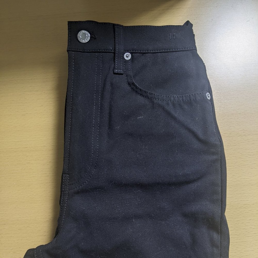 NWT - HELMUT LANG Femme Hi Rider Cotton Twill Jeans Pants in Black Basalt